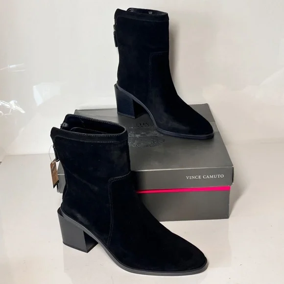 Vince Camuto Kortimy Water-Repellent Suede Mid-Shaft Boots - Picture 6 of 8